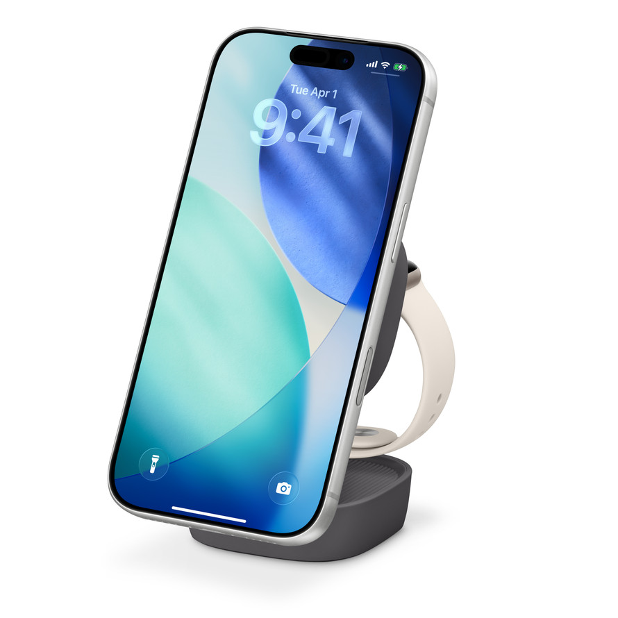 【中古A】Belkin UltraCharge Pro 2-in-1 Convertible Magnetic Charger グレー